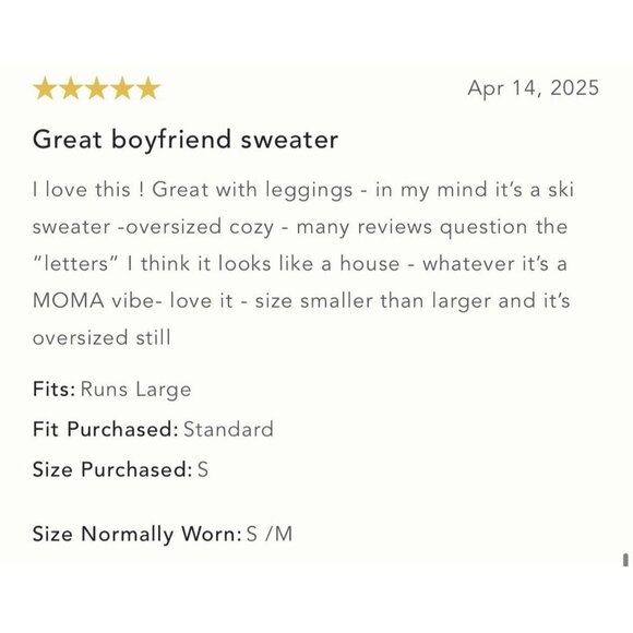 NWT Size XS - Anthropologie Oversized Graphic Monogram Sweater (NWT US$ 158) - Picture 10 of 16